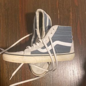 Suede and chambray hi-top vans